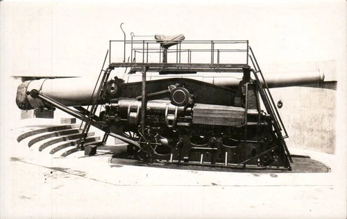 Vintage RPPC Disappearing Gun WWI WW1 US Army Real Photo Postcard 1910s Military