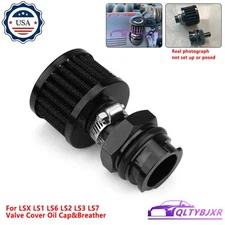 Black Billet Aluminum Valve Cover Oil Cap Breather for LSX LS1/LS6/LS2/LS3/LS7