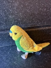 Cute Green/yellow Budgie Soft Toy By Ark Toys Premier Collection Approx 4”