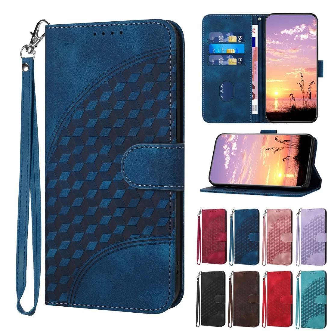 COMAKU Cover Mandala Per Xiaomi Redmi A1/A2 – Custodia A Portafoglio In Pelle PU Con Slot E Supporto – Blu - 2