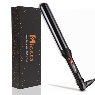 MICSTA Negative Ions Curling Iron Long Barrel Ceramic Coated, Dual Voltage Cu...