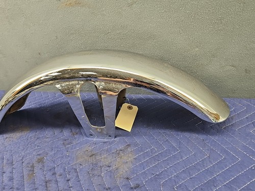 1982 83 HONDA CM250C 250 CUSTOM CHROME FRONT FENDER OEM USED - Picture 2 of 10