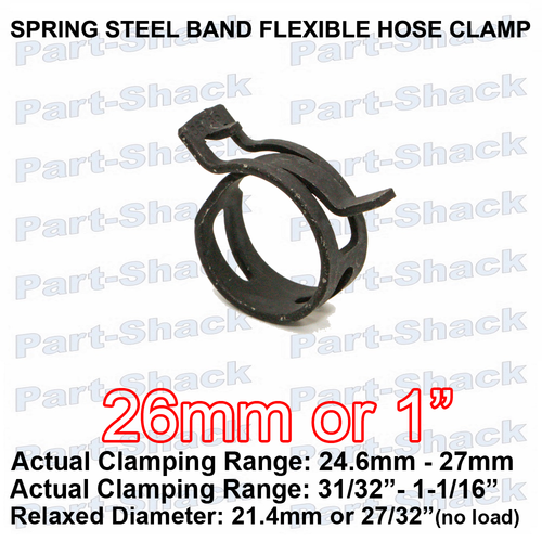 SPRING STEEL NARROW BAND FLEXIBLE HOSE CLAMP for 1 inch (26mm) OD Hoses 1 piece eBay