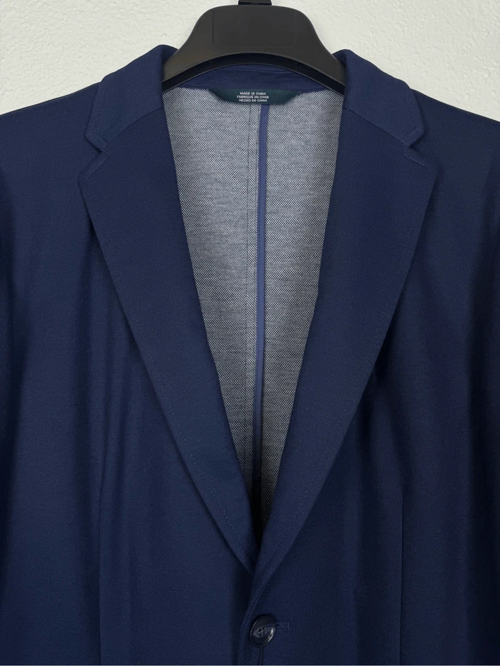 Perry Ellis Single Breasted Sport Blazer Jacket Size L Blue Preppy Business Work - Image 3 of 4