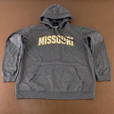 Missouri Tigers J America Men's Size Large Gray Heather Pocketed Pullover Hoodie