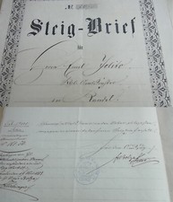 Letter of purchase Landau (Palatinate) 1883, E. JELITO buys land in Godramstein & Wollmesheim
