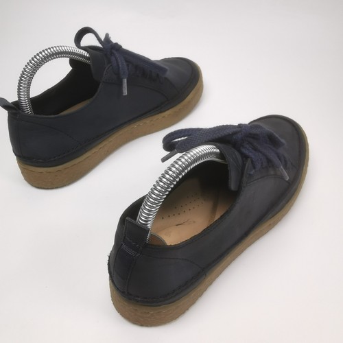 ~ Clarks ~ Barleigh Lace ~ flache Damen-Lederschuhe ~ marineblau ~ UK-Größe 4 D ~ - Bild 3 von 16