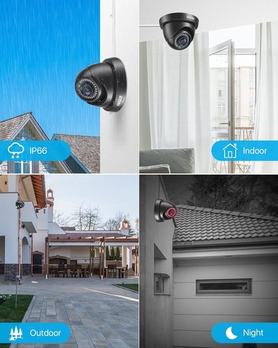 ZOSI H.265+ Kit Vidéo surveillance Caméra de Sécurité Filaire CCTV Alarme Maison - Imagen 11 de 25