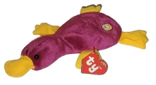 Ty Beanie Baby Patti the Platypus (Dark Fuchsia Raspberry Maroon) BBOC Excl MWMT