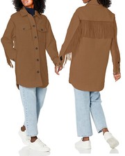 Levi's Fringed Oversized Long Shirt Jacket Women's Size S