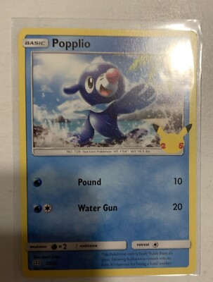 popplio pokemon card mcdonalds - 2018 Toy Water Water Sing Your opponents Active Pokmon is now Asleep Popplio 23/25 Non-Holo Pokemon Card