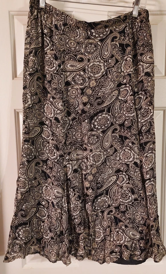 Vintage JM Collection Paisley Lined A-line Skirt Size 16 - Image 2 of 3