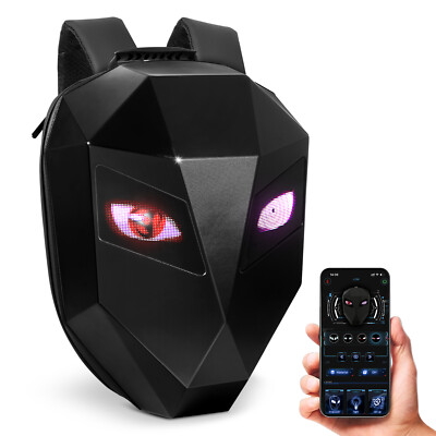 Motorcycle LED Knight Backpack Laptop Bag DIY programming Backpack 3D Waterproof