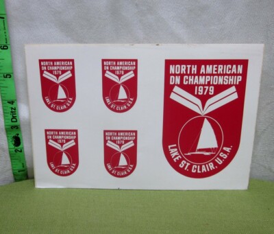 NORTH AMERICAN DN CHAMPIONSHIP Lake St. Clair ice yacht 1979 sticker sheet