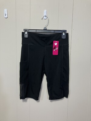NWT! Women's ''Crush'' Polyester Stretch Black Active Running Biker Shorts Medium