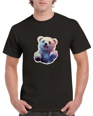 Eisbär Grafik T-Shirt Unisex Baumwolle Damen Herren Tiere Wildnis Teddybär
