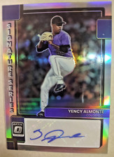 2022 Panini Donruss YENCY ALMONTE MLB Rockies Certified Signature AUTOGRAPH!