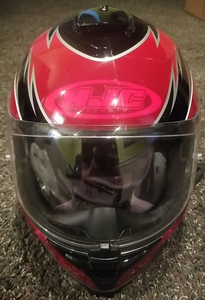 HJC Full Face Motorcycle Helmet IS-17 Built In Visor Shade Red