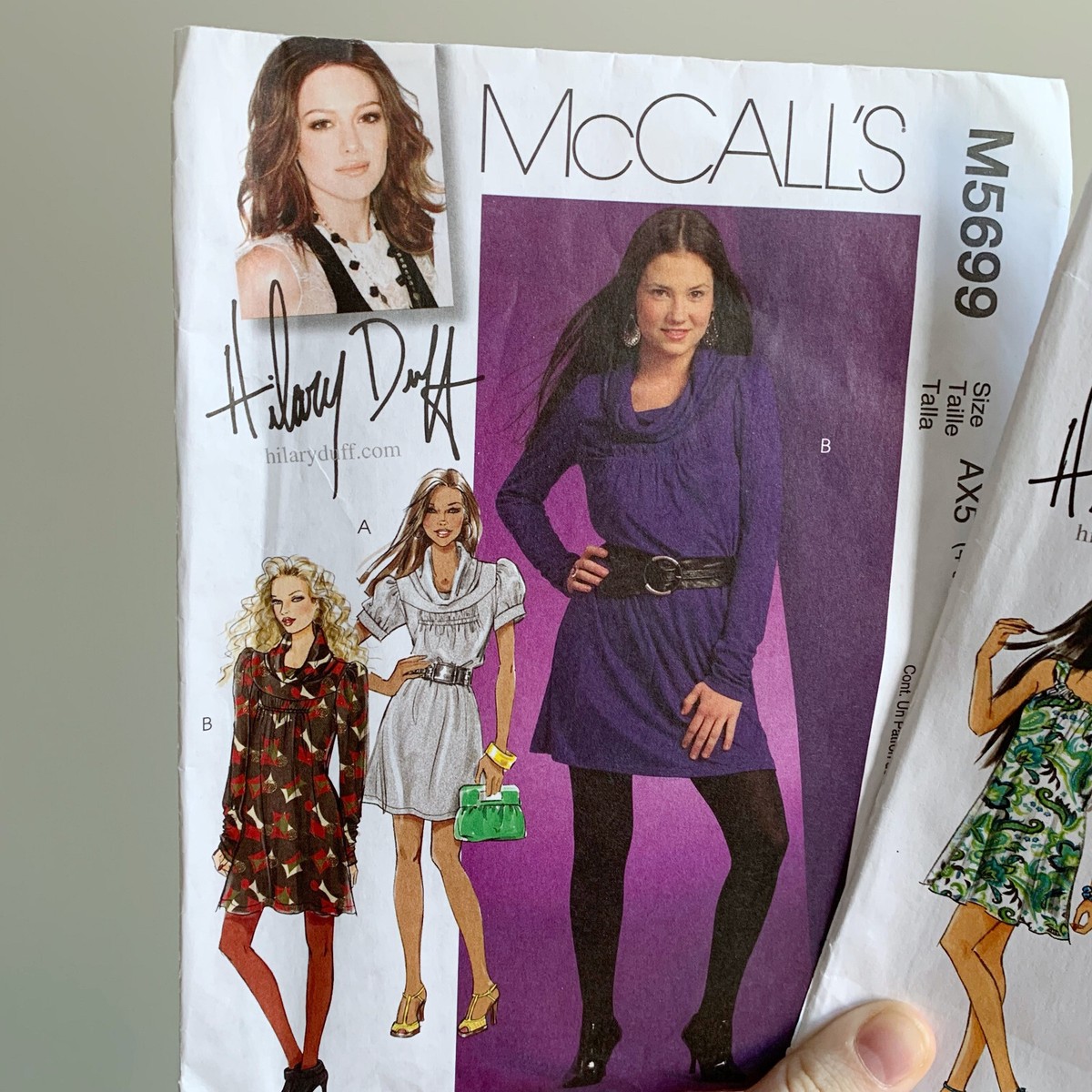 Hilary Duff McCall's Sewing Pattern Templates Dress M5617 M5699