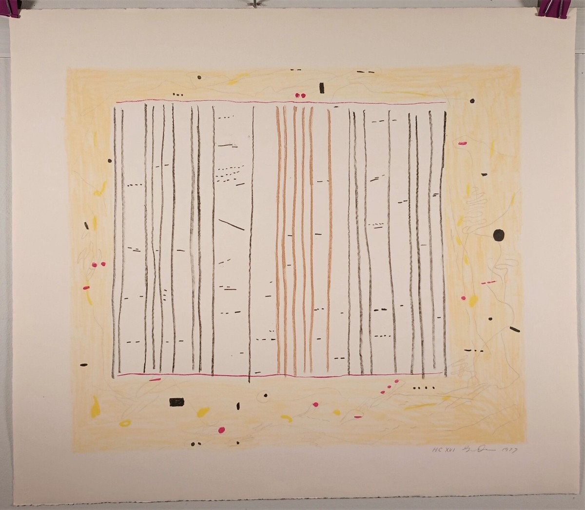 2 Rare 1979 Untitled Abstract Lithographs by Listed Artist