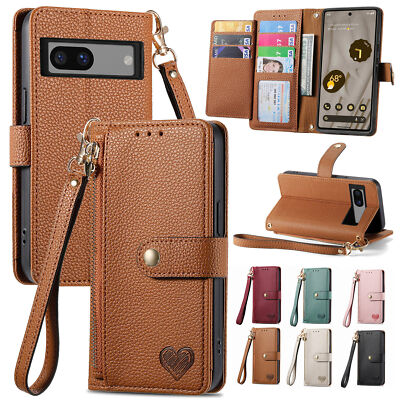 For Google Pixel 6/6 Pro/7a/8 Pro RFID Blocking Card Slots Flip Stand Phone Case