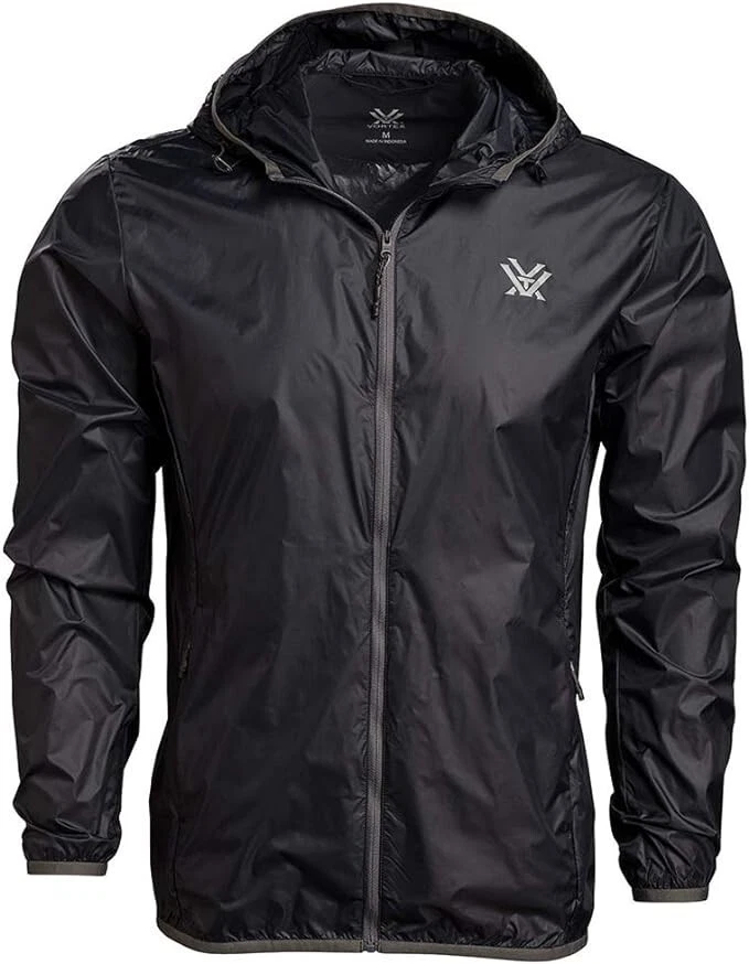 Vortex Optics Men's Storm Silencer Full Zip Rain Breaker Jacket Black