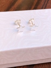 925 Sterling Silver Tiny Plain Star Stud Earrings 6mm