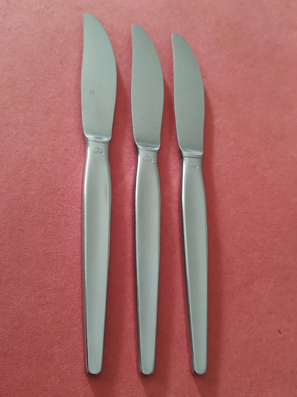3 WMF Cromargan ALPHA Stainless DINNER KNIFE Germany 8 1/4" Not Serrated Friodur