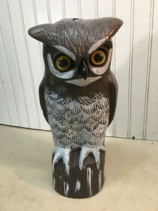 Vtg Dalen Products Plastic Blow Mold 14in Owl Decoy Garden Pest Deterrent 