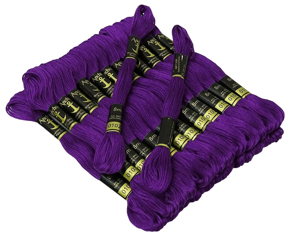 Anchor Threads Cross Stitch Hand Embroidery Floss Stranded Cotton Thread Purple - Image 2 of 4