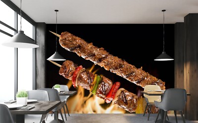 3D Grill Kebab Laden BBQ Q4184 Tapete Wandgemälde Fototapete Selbstklebend Kay