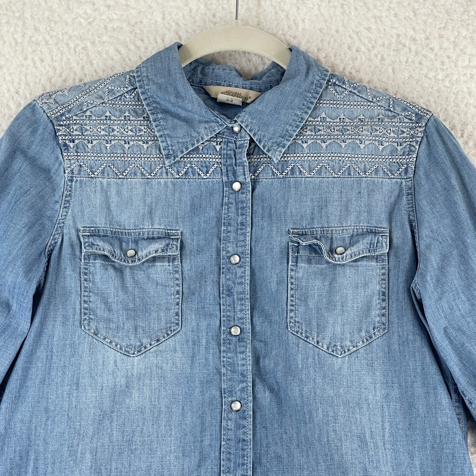 Natural Reflections Snap Button Shirt Womens Medi… - image 3