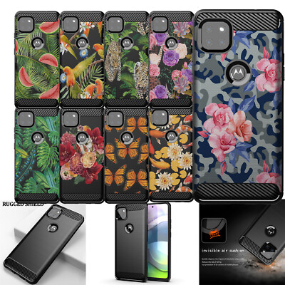 Case For [Moto One 5G ACE][FLEX TPU SET16] Black Slim Floral Design