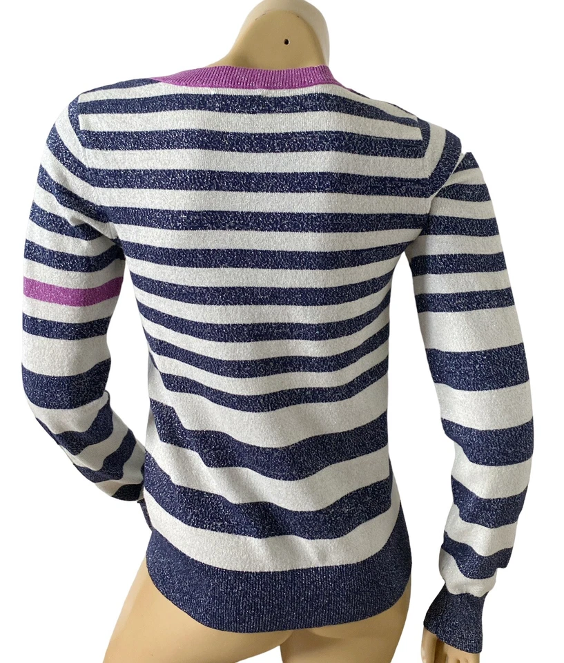 Suéter tejido a rayas cuello redondo manga larga ARIZONA talla Jr grande para mujer Foto 4 de 4