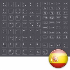 Spain Keysticks Keyboard Stickers Spanish Anthracite Darkgrey