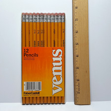 USA Made NOS Vintage Faber Castell VENUS No.2 HB WOOD PENCILS - Sealed 12 Pack