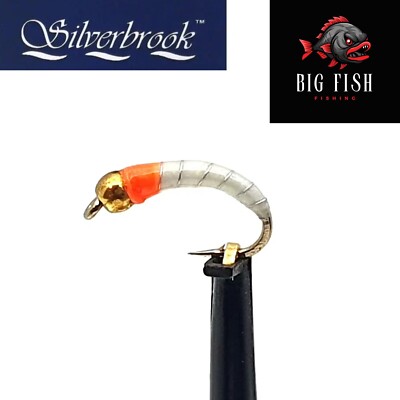 12 x Okey Dokey Orange Hothead Epoxy Buzzer Trout Fly - Fly Fishing - Size 10/12