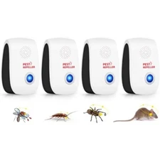 4 Pack Ultrasonic Pest Repeller Indoor,Sonic Mouse Repellent Plug in Roach Repel
