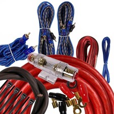 Complete 5 Channels 2500W 4 Gauge Amplifier Installation Wiring Kit Amp PK2 Red