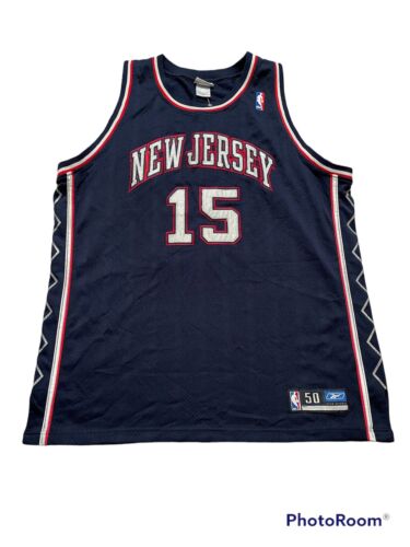 100% Authentic Vince Carter Reebok New Jersey Nets Jersey Size 50 XL Navy NEW