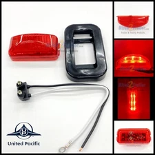 Red 6 LED 2.5" Truck Clearance Side Marker Light Kit / Grommet Mount / Wire Plug