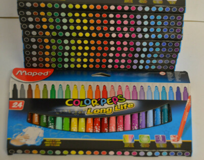 Maped COLOR`PEPS Long Life 12 Pack Felt Tip Pens 24 Colours