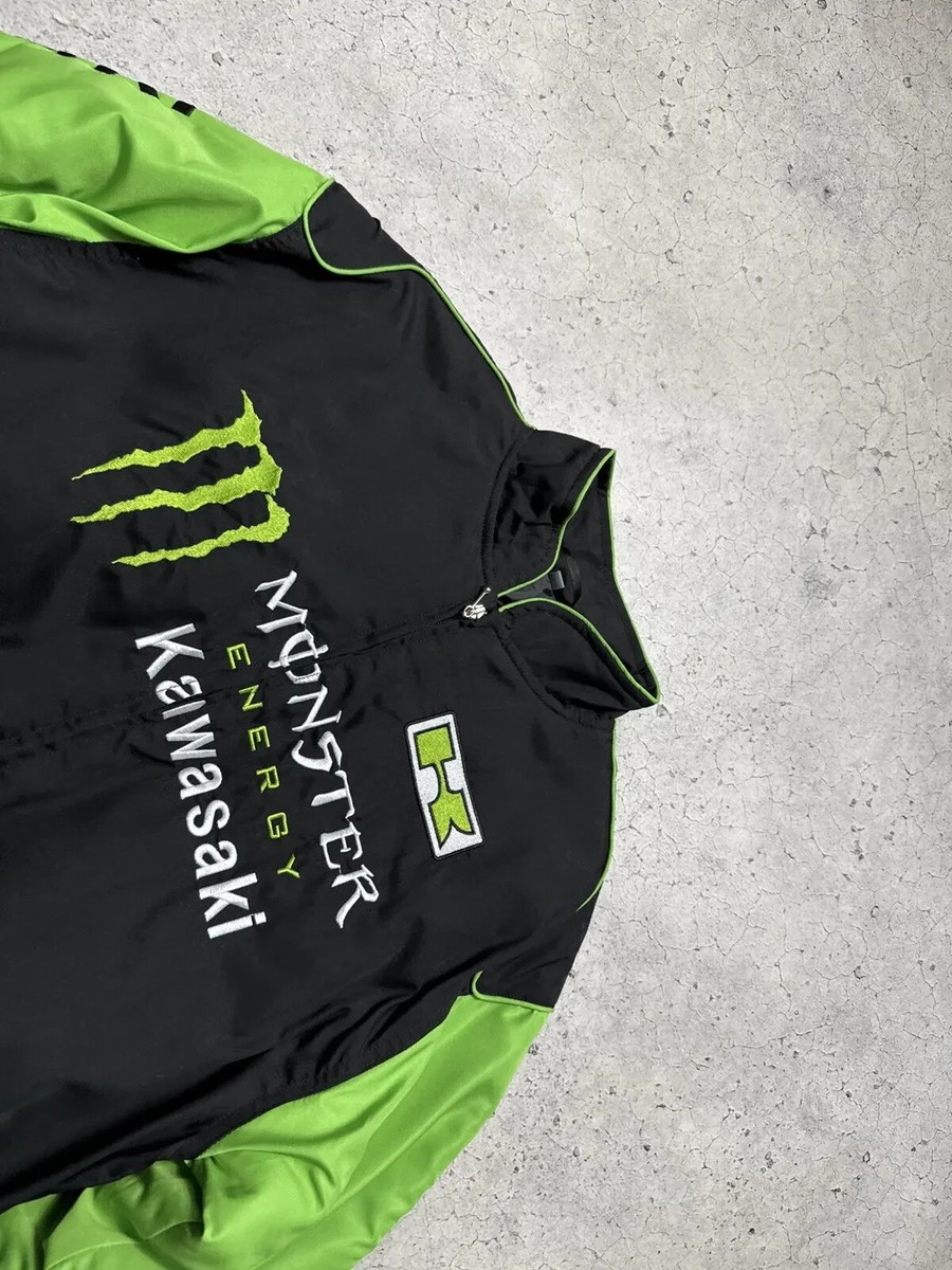 Monster Energy Kawasaki Racing Bomber Jacket Big Logo Y2K | eBay