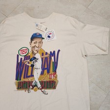 VTG 80s Ted Williams Mens XL Caricature MLB Boston Red Sox Salem 1989 T Shirt