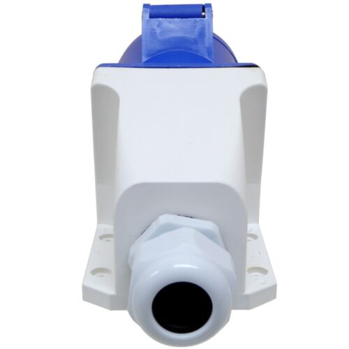 32 Amp 3 Pin 240V Blue Socket IP44 Outdoor Industrial 32A Caravan Generator - Picture 6 of 14
