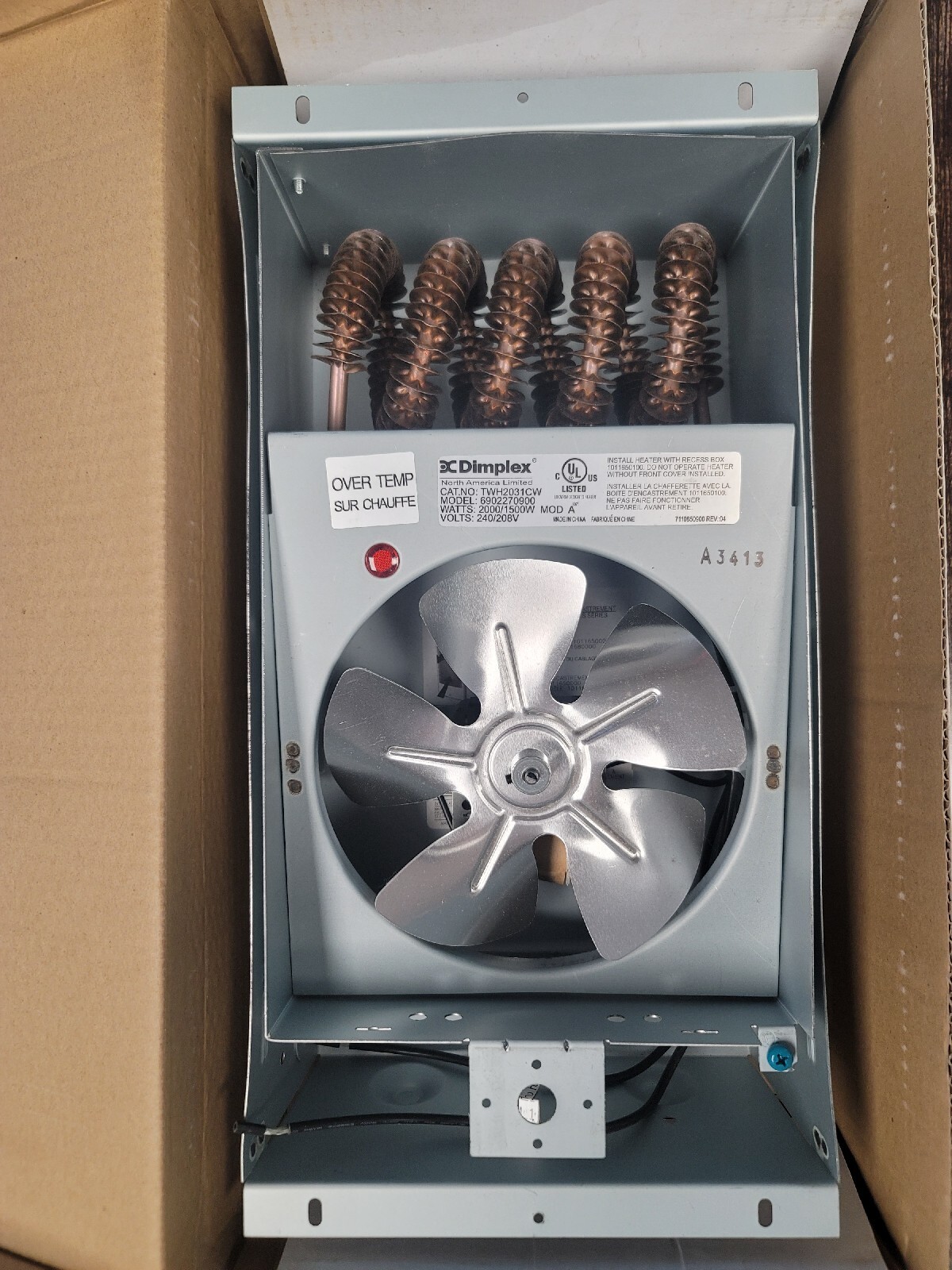Wall Insert Fan Forced Heater-DIMPLEX-TWH2031CW 781052042759 | eBay