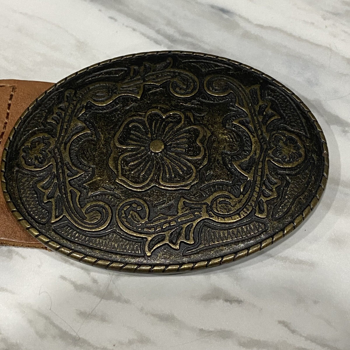 Banana Republic Cow Leather Brown Braided Woven Wide Belt  display picture 2