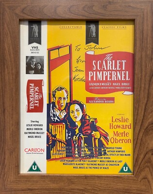 Joan Korda Schauspielerin handsigniert gerahmt 8 x 6' Scarlet Pimpernel Video Cover & COA