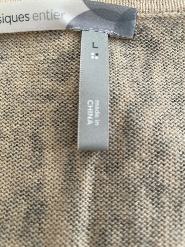 Cárdigan Classiques Entier Estampado Animal Seda Cachemira Talla L Abotonable Foto 3 de 4