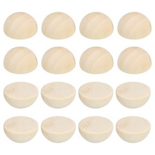 20mm Half Wood Beads 40 Pack Unfinished Natural Wooden Beads Split Wood Balls